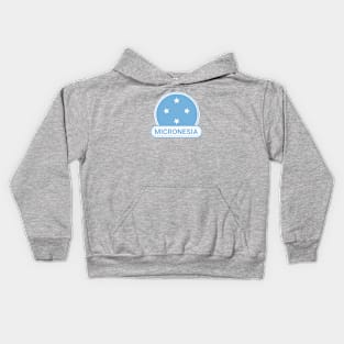 Micronesia Country Badge - Micronesia Flag Kids Hoodie